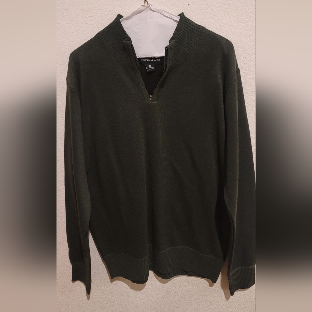 Mountain Expedition Grey Medium 1/4 Zippered Sweater